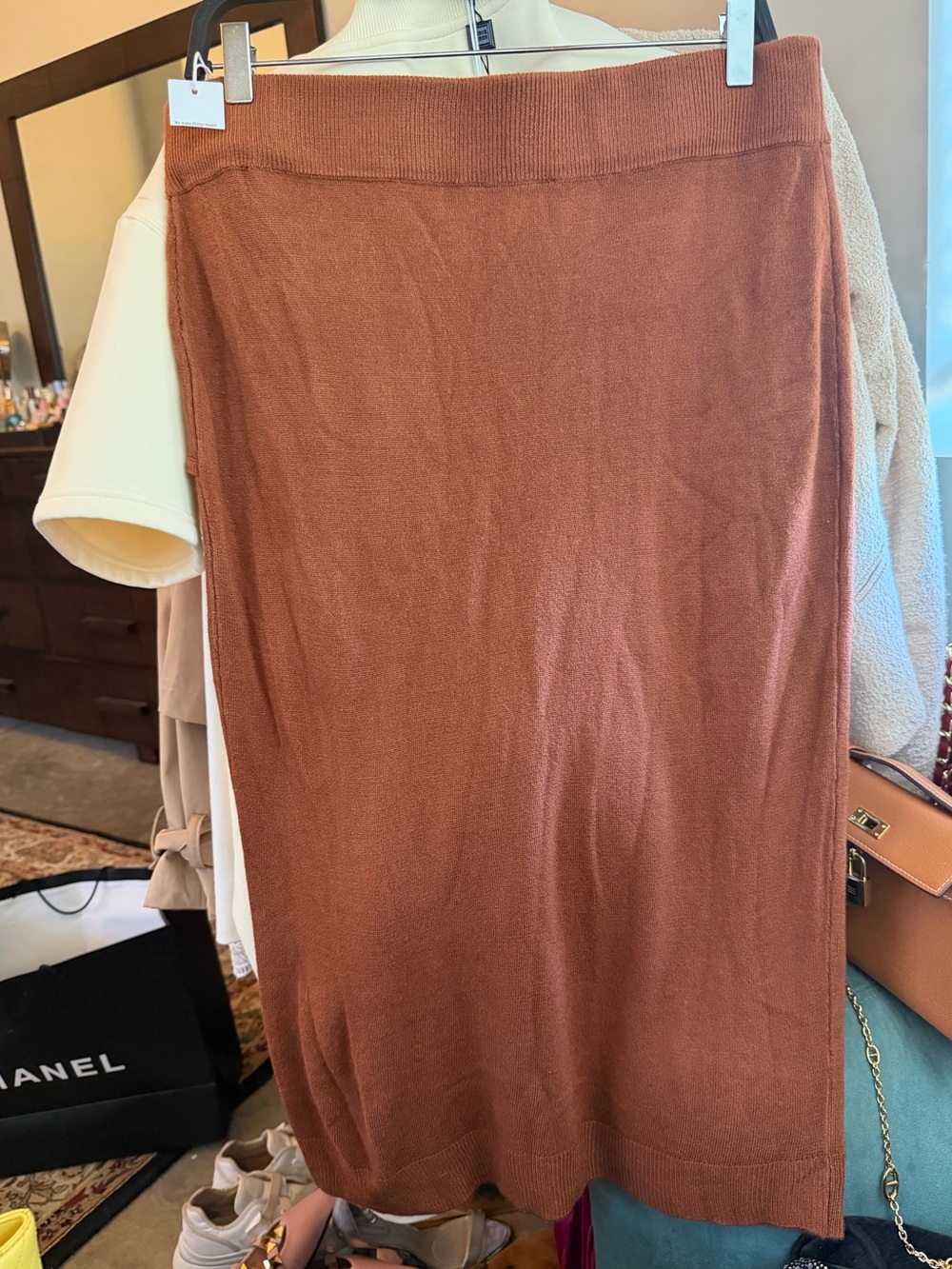 Nordstrom Long Brown Skirt L $149 NEW - Picture 5 of 7